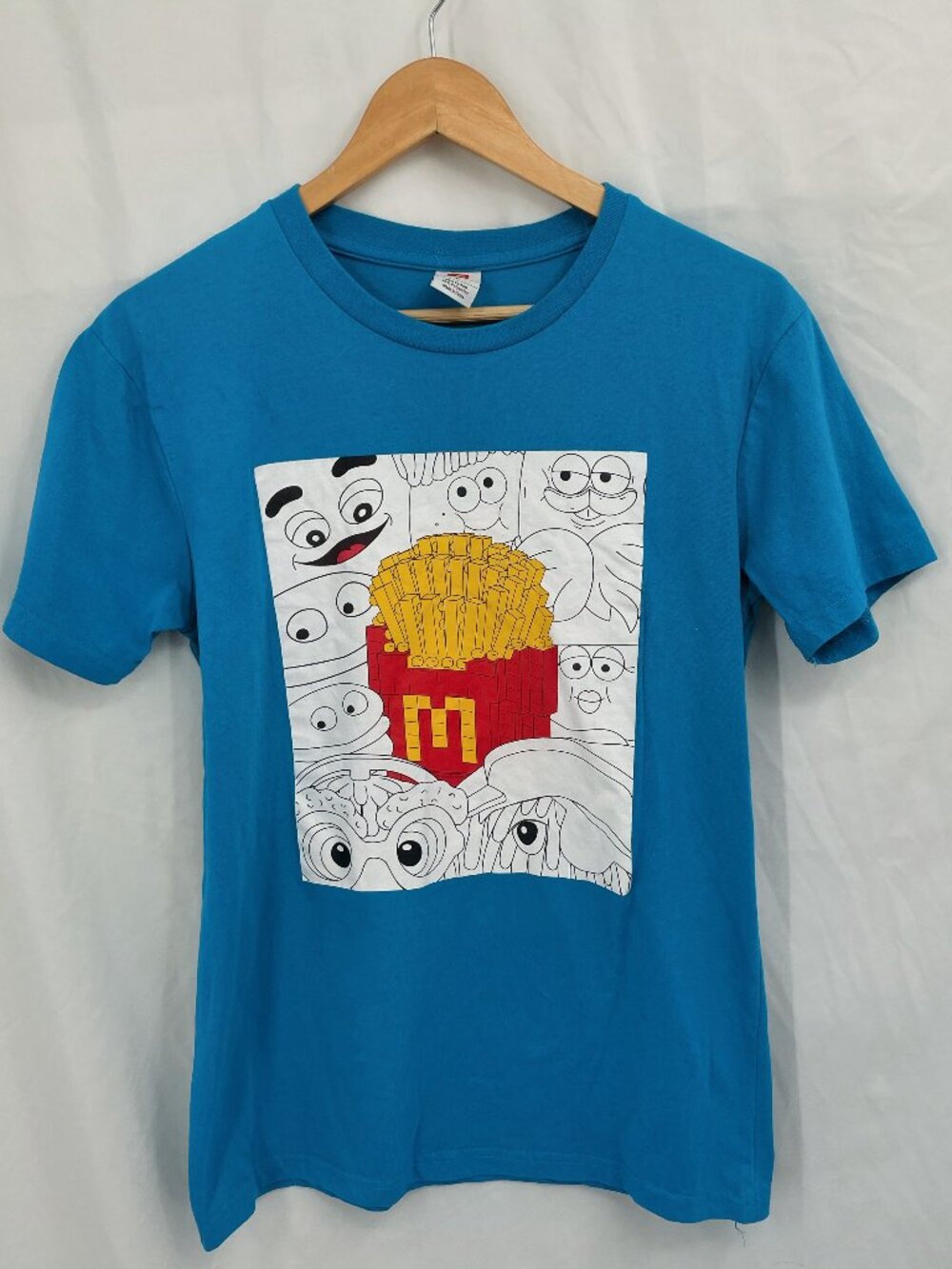 McDonalds Crew Blue Lego Fries Short Sleeve Shirt